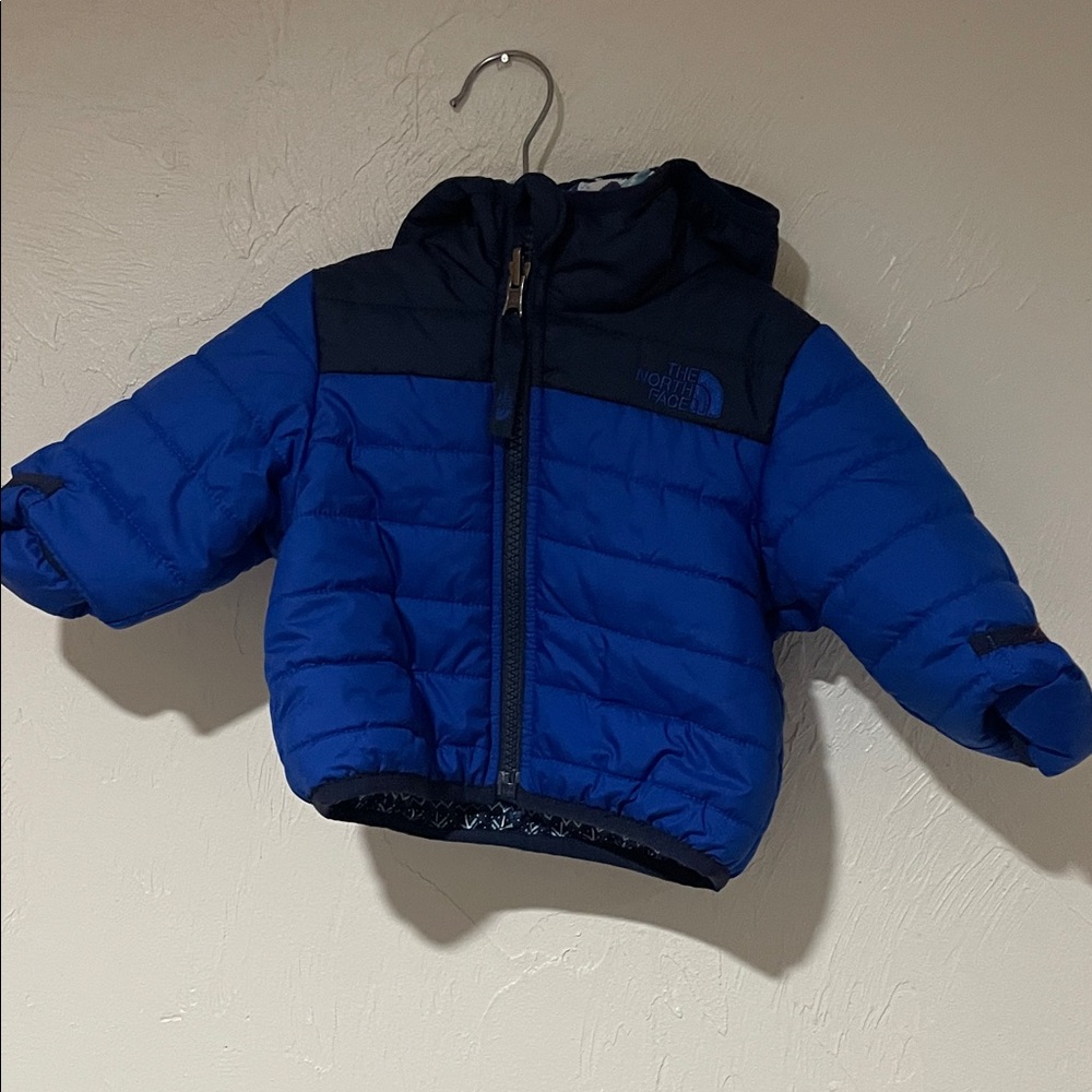 The North Face Kids' Blue and Black Jacket reversible 0-6 months